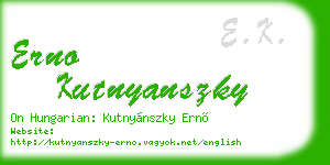 erno kutnyanszky business card