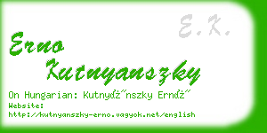 erno kutnyanszky business card